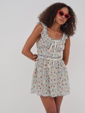 NWT (L) For Love & Lemons Strawberry Kiss Sun Dress